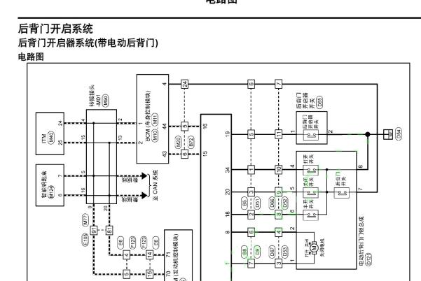 2021年启辰大V后备箱锁和开关电路图
