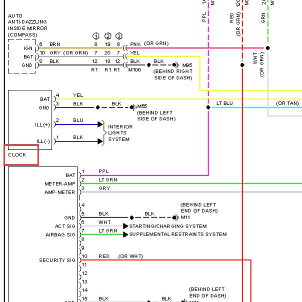2012年英菲尼迪G25时钟电路图