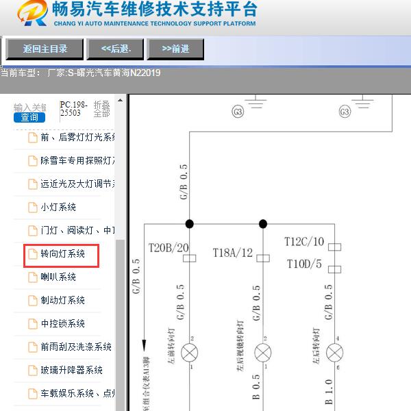 2019年黄海N2转向灯电路图