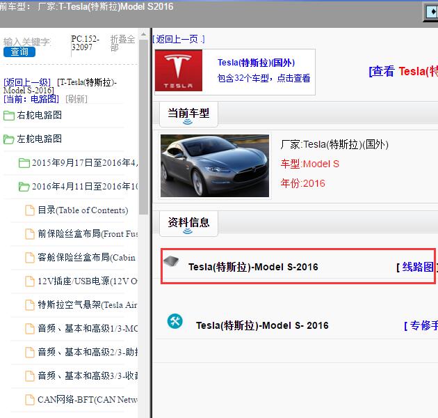 2016年Tesla(特斯拉)-Model S 全车电路图