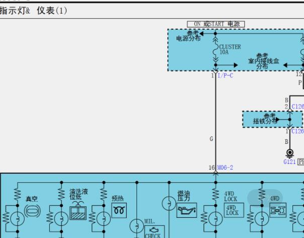 2012年起亚狮跑仪表电路图