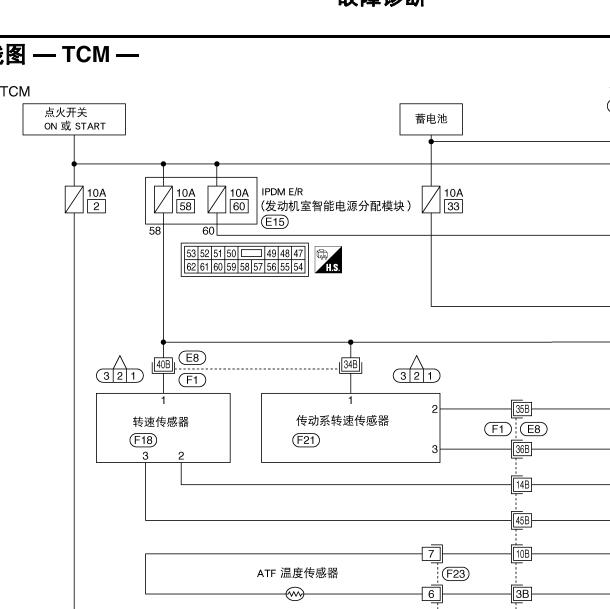 2012年日产轩逸自动变速箱电路图