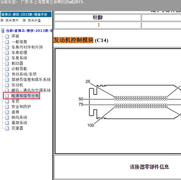 2013年上海雪佛兰-新赛欧 发动机针脚