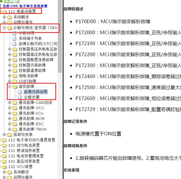 2021-2022年威马E5 旋变故障码资料