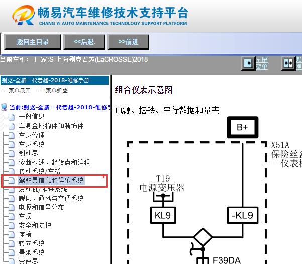 2018年别克君越仪表电路图