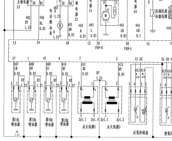 2008年众泰5008 4G13发动机电路图