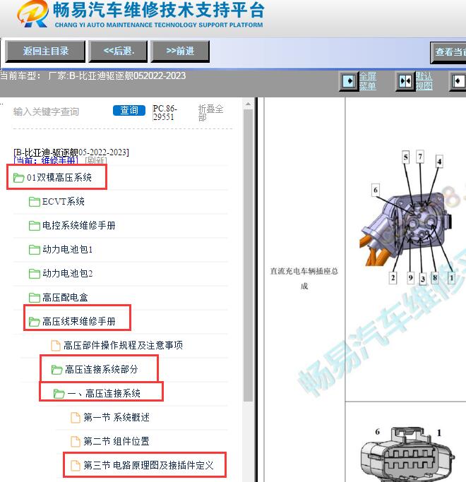2022-2023年比亚迪驱逐舰05 车载充电针脚资料