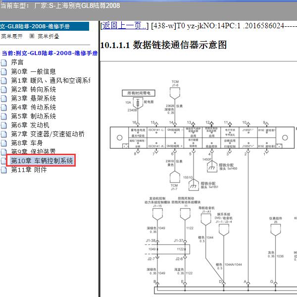 2008年上海别克-GL8陆尊 网络线路图