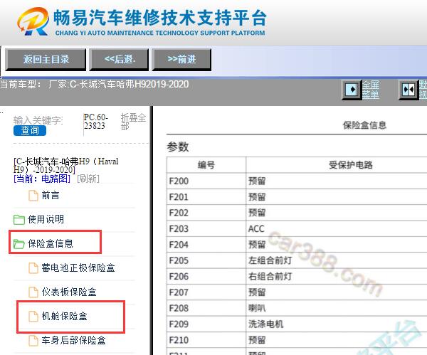 2019-2020年哈弗H9机舱保险盒资料