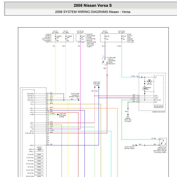 2008年日产颐达刹车灯电路图