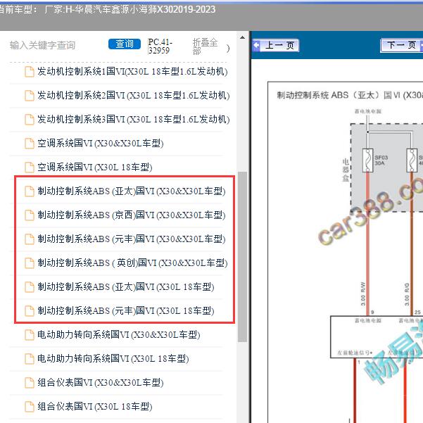 2019-2023年华晨汽车-鑫源小海狮X30 ABS电路图