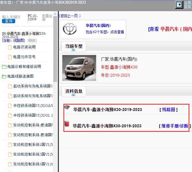 2019-2023年华晨汽车-鑫源小海狮X30 维修手册和电路图