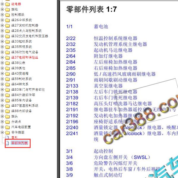 2016年沃尔沃XC90 元件代码