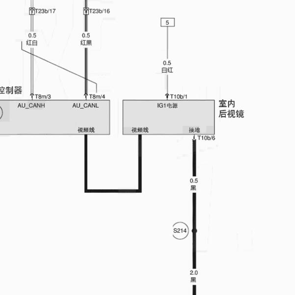 2020年北京BJ40室内后视镜电路图