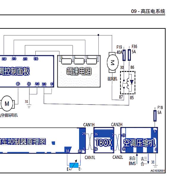 2023年奇瑞江豚空调压缩机电路图.