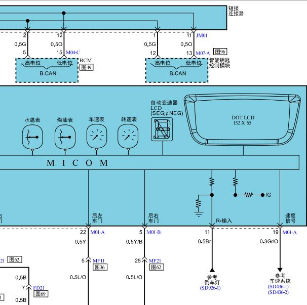 2011年现代伊兰特悦动转速表电路图