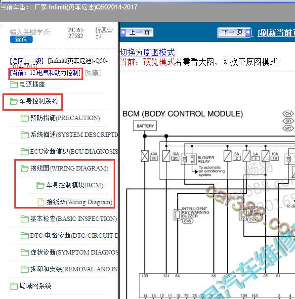 2015年英菲尼迪Q50车身模块电路图