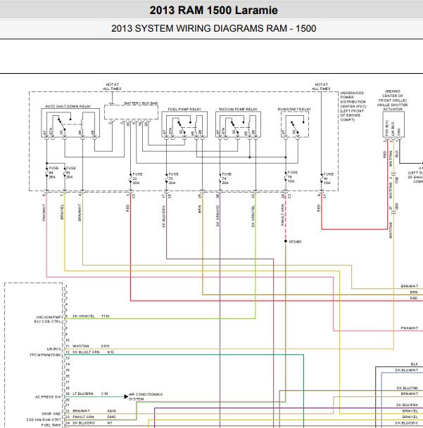 2013年道奇RAM3.6发动机电路图