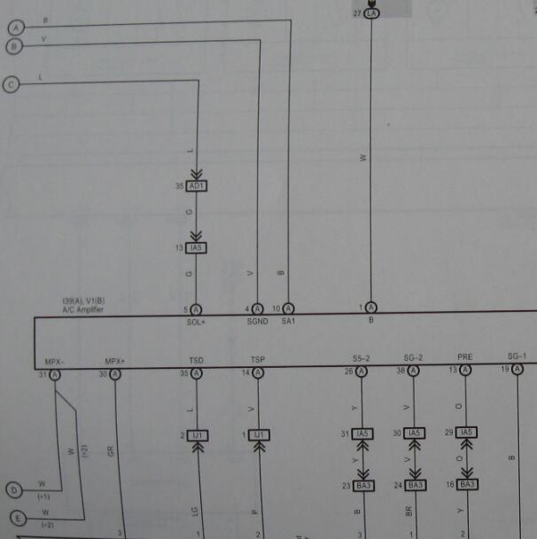 2007年丰田锐志空调电路图.