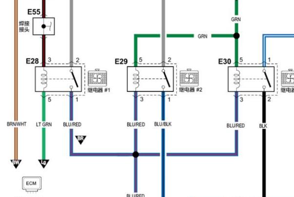 2013年长安铃木雨燕G13B发动机冷却风扇电路图