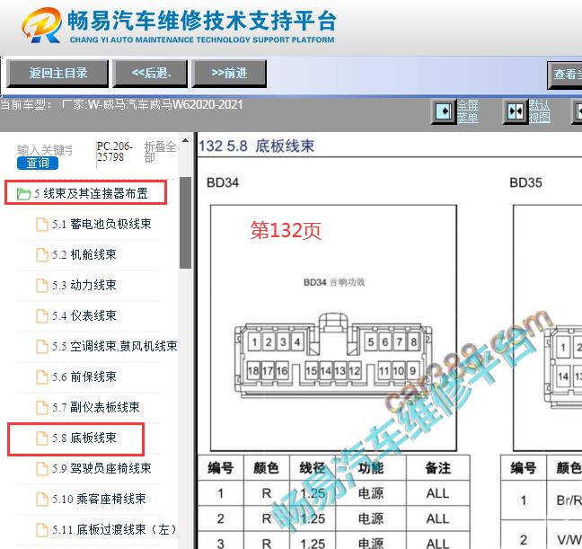2020-2021年威马汽车W6娱乐音响功放针脚资料