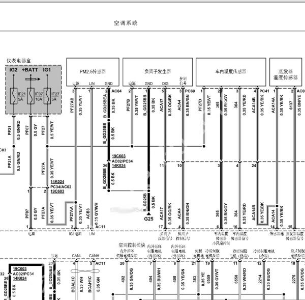 2023年江铃大道EV空调电路图