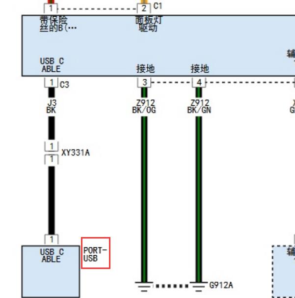 2021年吉普牧马人USB模块电路图