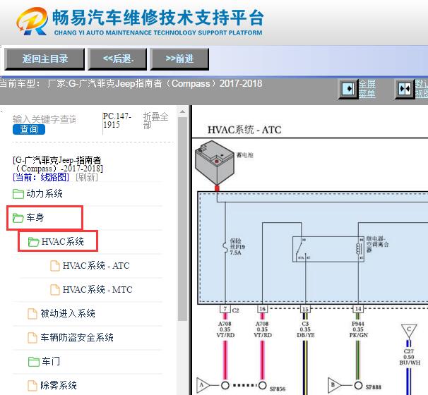 2017-2018年吉普指南者空调电路图