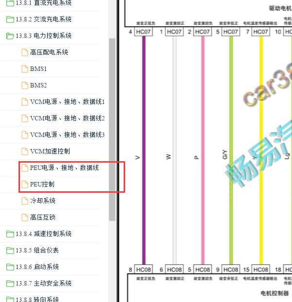 2020-2021年菱智M5 EV电机控制电路图