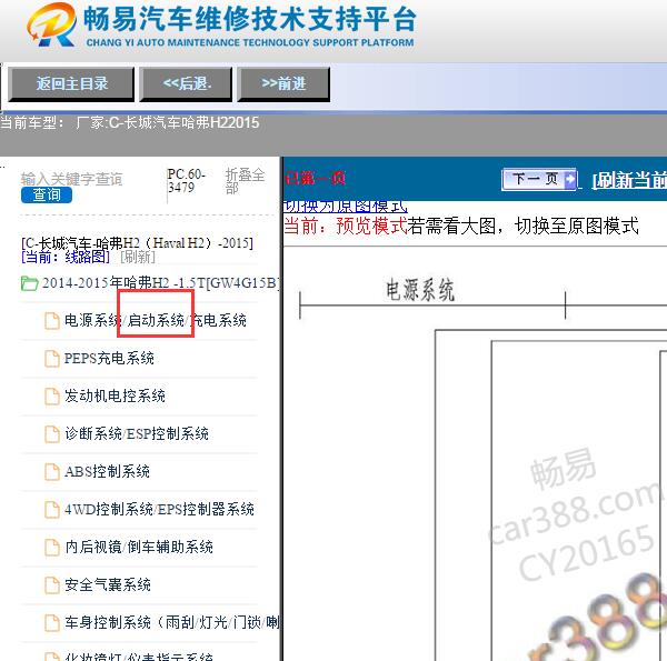 2015年长城哈弗H2起动电路图