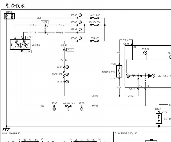 2006年一汽海马福美来仪表电路图