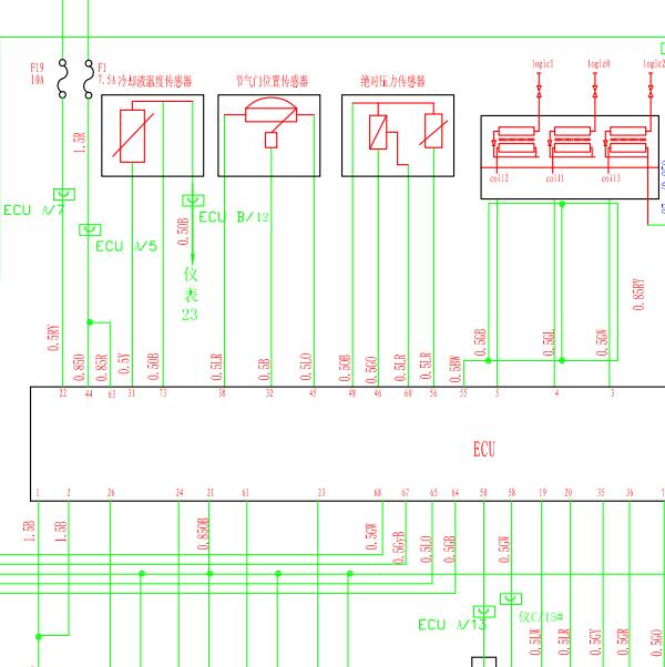 2011年奇瑞QQ3 372发动机水温传感器电路图