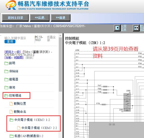2011年沃尔沃C30中央电子控制模块电路图