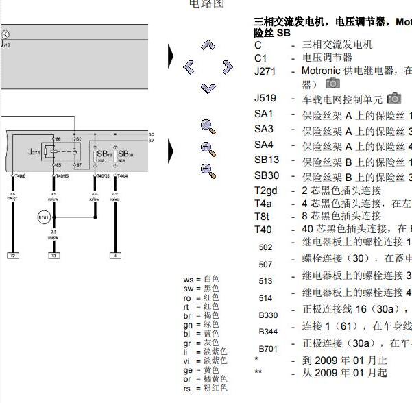 2008年大众迈腾CBL发动机电路图