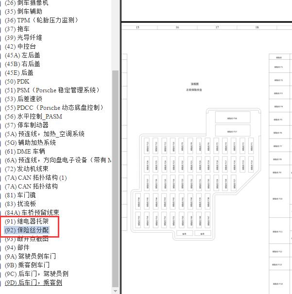 2010年保时捷帕拉梅拉保险继电器资料