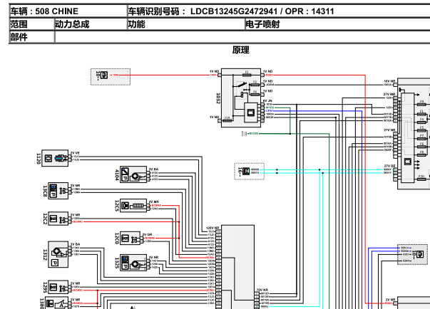 2016年标致508发动机和网络通讯电路图