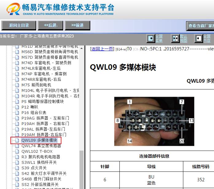 2023年五菱缤果娱乐音响主机针脚资料