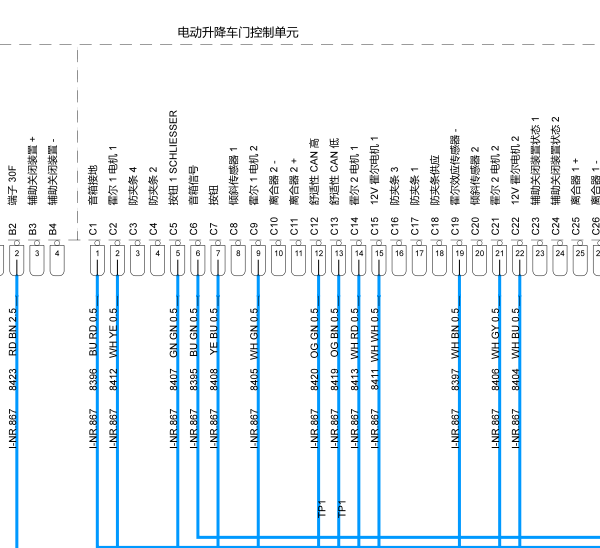 2012年保时捷帕拉梅拉970后盖电路图