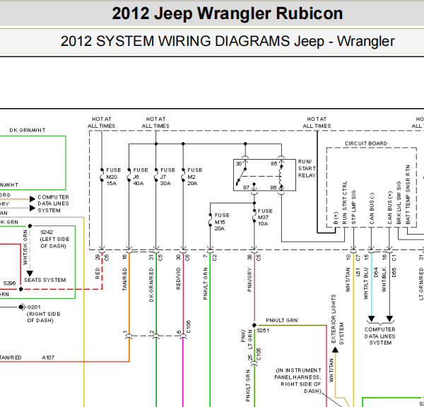 2012年吉普牧马人ABS电路图