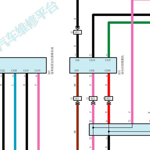 2016年雷克萨斯LS570前摄像头电路图