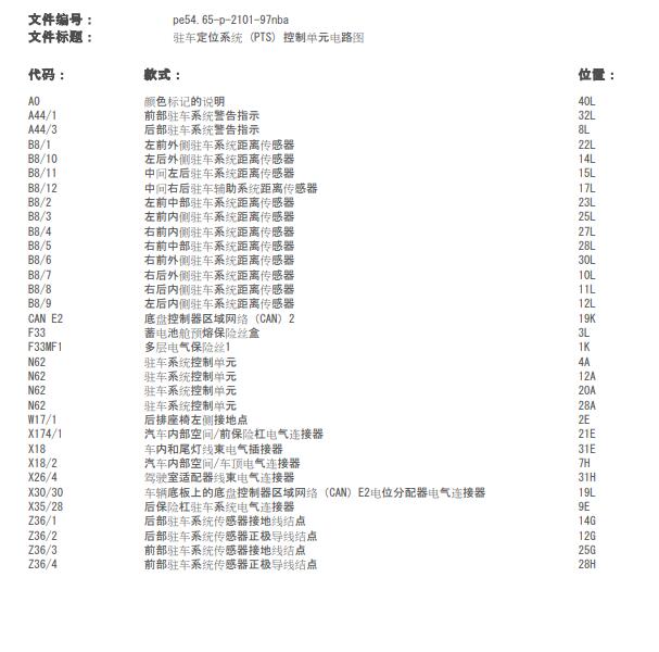 2014年奔驰ML350倒车雷达电路图