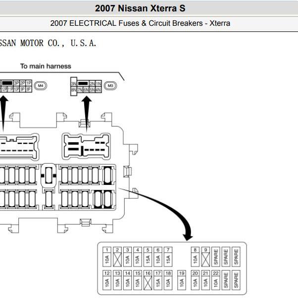 2007年日产帕拉丁保险与继电器位置