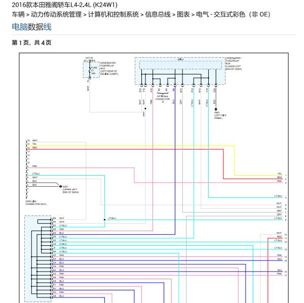 2016年本田雅阁网络通讯电路图
