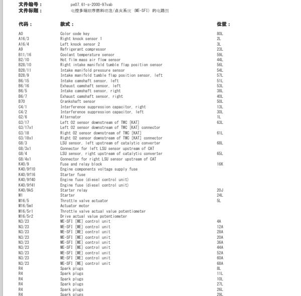 2004年奔驰唯雅诺发动机电路图