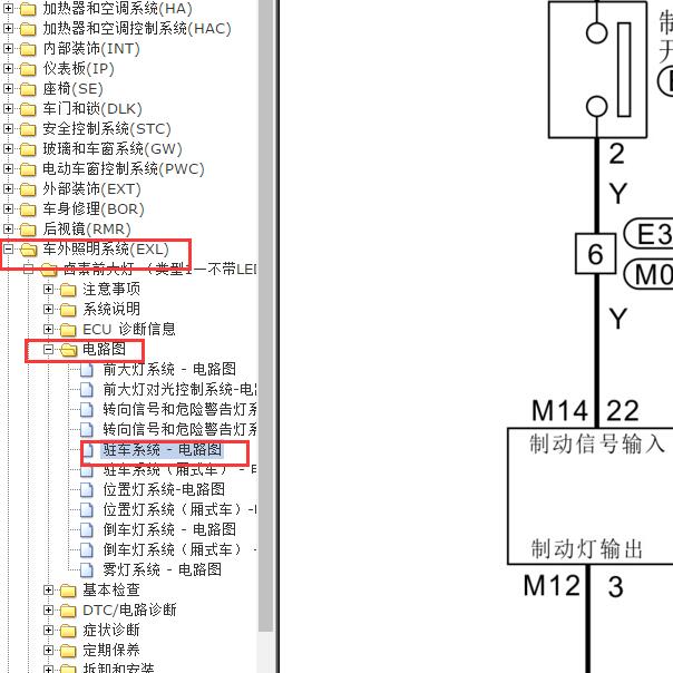 2020-2022年日产锐骐6刹车灯电路图
