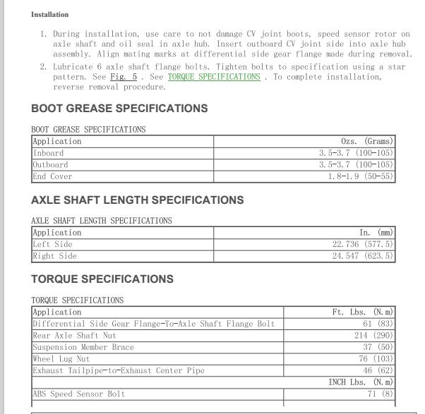 2003年雷克萨斯LS430后半轴螺丝扭矩
