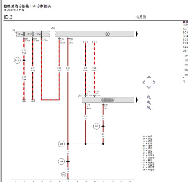 2023年大众ID.3网关电路图与位置