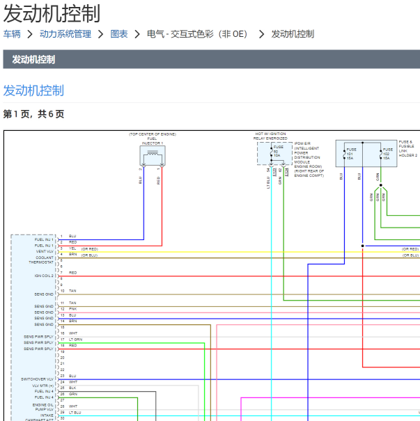 2016年英菲尼迪Q50发动机电路图
