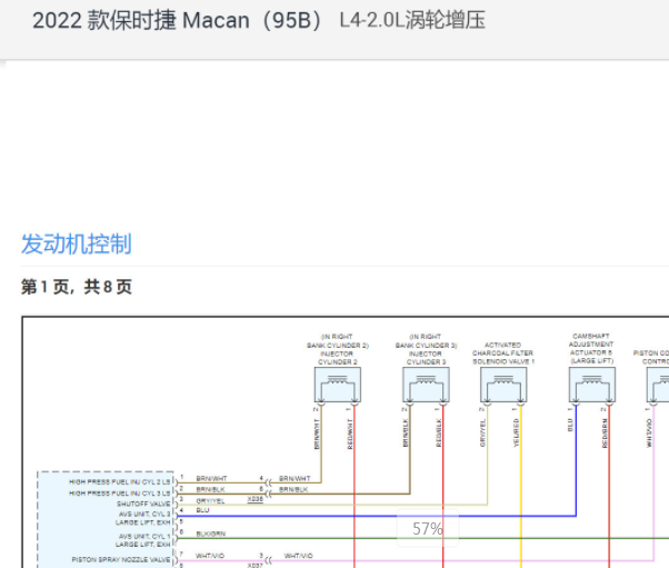 2022年保时捷MACAN发动机电路图资料
