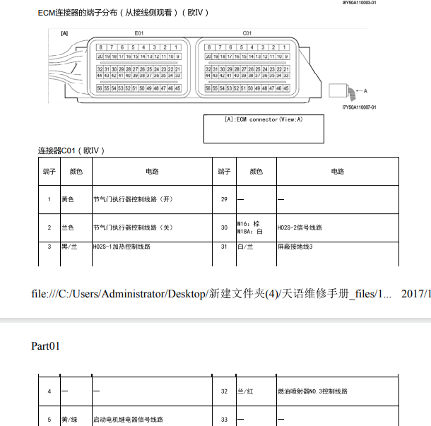 2010年铃木天语SX4发动机针脚定义